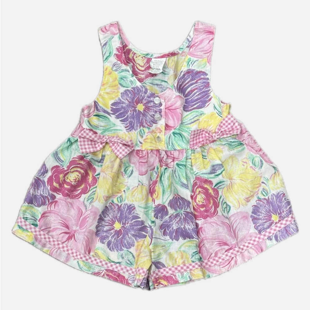 Vintage Floral Sleeveless Romper